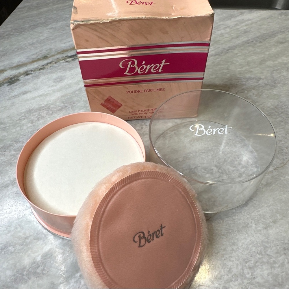 Vintage Beret poudre parfumee Louis Philippe Monaco dusting powder new 4 Oz